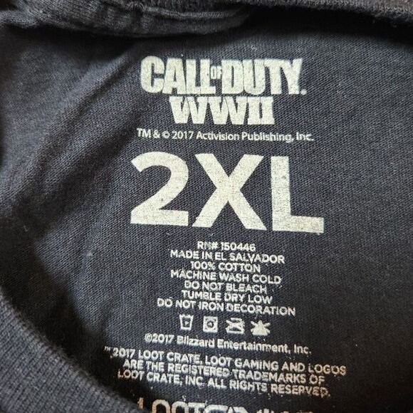 Call of Duty WWII Black Tee – Men’s 2XL, Short Sleeve Gamer Shirt – Activision - Picture 9 of 9